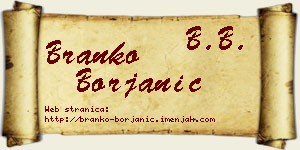 Branko Borjanić vizit kartica